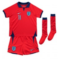 Camisa de Futebol Inglaterra Marcus Rashford #11 Equipamento Secundário Infantil Mundo 2022 Manga Curta (+ Calças curtas)